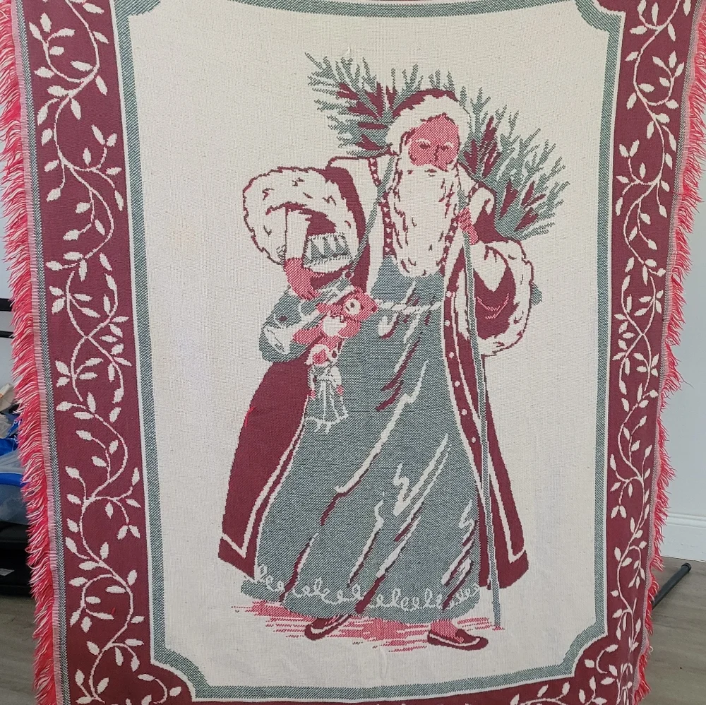 Goodwin Weavers Tapestry Throw Blanket Santa Claus 50x60